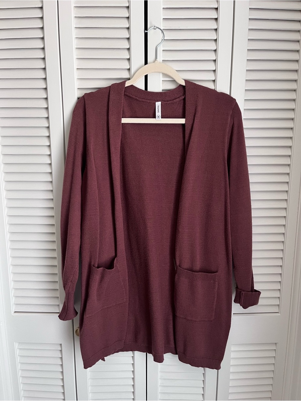 Amazon Open-Front Cardigan Sweater - Rust Red
